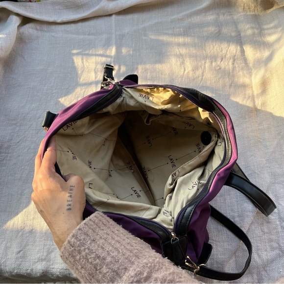 Lavie Pre Loved Purple Black Laptop Bag - Picture 14 of 14